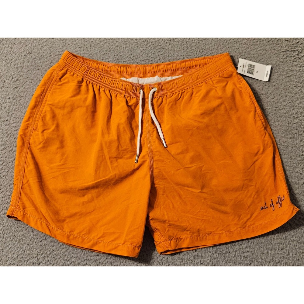 Maison Labiche Mens Out of Office Swim Shorts Orange Size XL New NWT